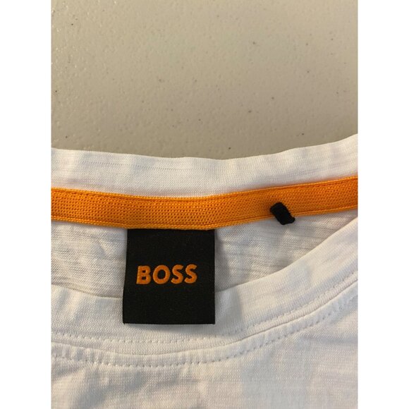 Hugo Boss Mens White T-Shirt With Graphic Print Cotton Blend Medium - Picture 4 of 11
